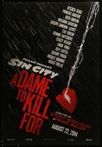 9c795 SIN CITY A DAME TO KILL FOR teaser DS 1sh '14 Frank Miller & Rodriguez, art of smoking lips!