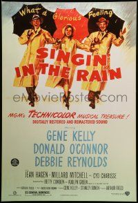 9c804 SINGIN' IN THE RAIN DS 1sh R00 Gene Kelly, Donald O'Connor, Debbie Reynolds, classic musical!