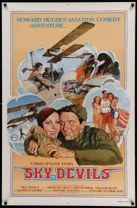 9c807 SKY DEVILS 1sh R79 Howard Hughes, great art of Spencer Tracy, Ann Dvorak & airplanes!