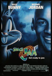 9c817 SPACE JAM DS 1sh '96 Michael Jordan & Bugs Bunny in outer space!