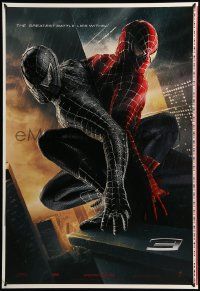 9c827 SPIDER-MAN 3 printer's test teaser DS 1sh '07 Sam Raimi, greatest battle, black/red suits!