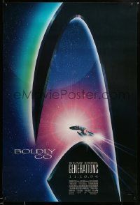 9c847 STAR TREK: GENERATIONS int'l advance 1sh '94 cool sci-fi art of the Enterprise, Boldly Go!