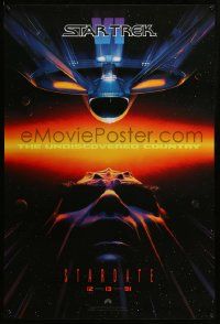 9c843 STAR TREK VI teaser 1sh '91 William Shatner, Leonard Nimoy, art by John Alvin!