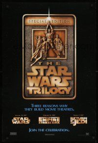9c856 STAR WARS TRILOGY DS 1sh '97 George Lucas, Empire Strikes Back, Return of the Jedi!