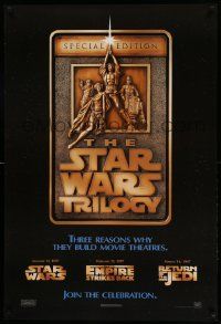 9c857 STAR WARS TRILOGY style F 1sh '97 George Lucas, Empire Strikes Back, Return of the Jedi!