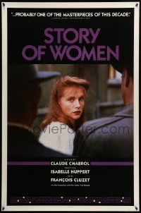 9c865 STORY OF WOMEN 1sh '88 Claude Chabrol's Une affaire de femmes, Isabelle Huppert