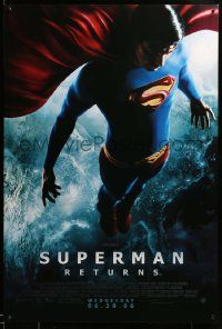 9c882 SUPERMAN RETURNS advance DS 1sh '06 Bryan Singer, full-length image of Routh in space!