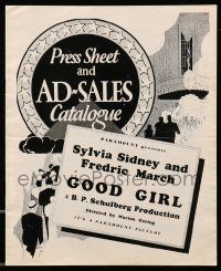 9d521 GOOD DAME English pressbook '34 Sylvia Sidney, Fredric March, Good Girl!