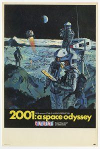 9d004 2001: A SPACE ODYSSEY Cinerama herald '68 Stanley Kubrick, art of astronauts by Bob McCall!