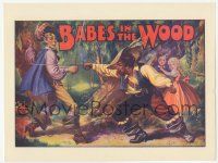 9d019 BABES IN THE WOOD stage play English herald '30s art of lost kids watching men fight!