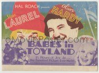 9d020 BABES IN TOYLAND herald '34 great art of Laurel & Hardy in the funniest picture ever made!