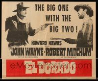 9d077 EL DORADO herald '66 John Wayne, Robert Mitchum, Howard Hawks, big one with the big two!
