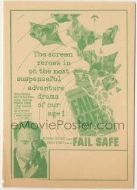 9d084 FAIL SAFE herald '64 directed by Sidney Lumet, most suspenseful adventure drama of our age!
