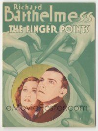 9d088 FINGER POINTS die-cut herald '31 art of accusing fingers pointing at Barthelmess & Fay Wray!