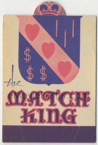 9d160 MATCH KING die-cut herald '32 Warren William, Lili Damita, designed like a book of matches!