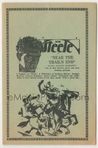 9d175 NEAR THE TRAIL'S END herald '31 cool art of cowboy Bob Steele, guns, action, romance!