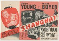 9d214 SHANGHAI herald '35 sexy Loretta Young, Charles Boyer + Asian Warner Oland!