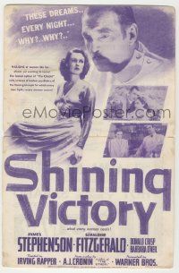 9d215 SHINING VICTORY herald '41 Geraldine Fitzgerald, James Stephenson, from A.J. Cronin play!