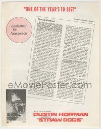 9d230 STRAW DOGS herald '72 Sam Peckinpah, Dustin Hoffman, acclaimed by Newsweek & Time!