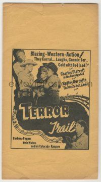 9d239 TERROR TRAIL herald '46 Charles Starrett as The Durango Kid in blazing western action!
