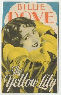 9d271 YELLOW LILY die-cut herald '28 pretty commoner Billie Dove loves Archduke Clive Brook!