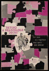 9d581 BEYOND A REASONABLE DOUBT pressbook '56 Fritz Lang noir, art of Dana Andrews & Joan Fontaine!