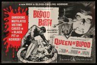 9d594 BLOOD BATH/QUEEN OF BLOOD pressbook '66 a new high in blood-chilling horror!