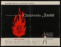 9d619 CARMEN JONES pressbook '54 Otto Preminger, sexy Dorothy Dandridge, cool Saul Bass cover art!