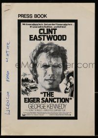 9d672 EIGER SANCTION int'l pressbook '75 Clint Eastwood's lifeline was held by assassin he hunted!