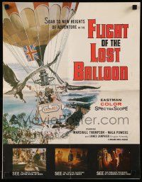 9d692 FLIGHT OF THE LOST BALLOON pressbook '61 Marshall Thompson, Mala Powers, cool balloon art!