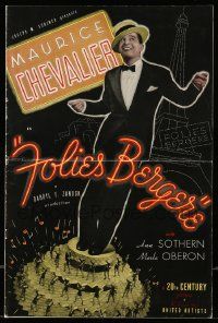 9d693 FOLIES-BERGERE pressbook '35 Maurice Chevalier in France with Ann Sothern & Merle Oberon!