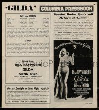 9d712 GILDA pressbook R59 classic images of sexy Rita Hayworth full-length in sheath dress!