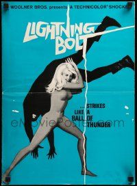 9d778 LIGHTNING BOLT pressbook '67 art of sexy Italian female hero flipping a bad guy!