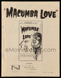9d797 MACUMBA LOVE pressbook R68 weird, shocking savagery in native jungle, art of voodoo queen!