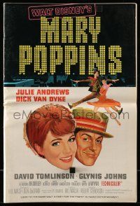 9d807 MARY POPPINS pressbook '64 Julie Andrews & Dick Van Dyke in Disney musical classic!