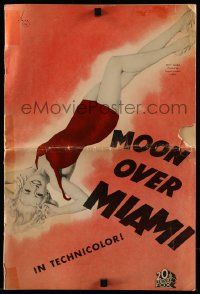 9d816 MOON OVER MIAMI pressbook '41 wonderful cover art of sexy Betty Grable by Alberto Vargas!