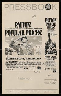 9d859 PATTON pressbook '70 George C. Scott World War II classic now at popular prices!