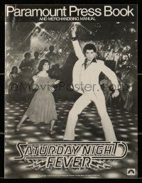 9d899 SATURDAY NIGHT FEVER pressbook '77 disco dancers John Travolta & Karen Lynn Gorney!