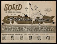 9d919 SOLID GOLD CADILLAC pressbook '56 Hirschfeld art of Judy Holliday sitting on the car!
