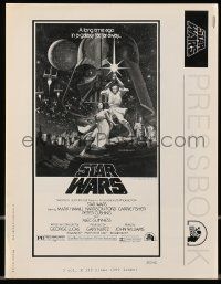 9d934 STAR WARS 20-page pressbook '77 George Lucas classic sci-fi epic, lots of poster images!