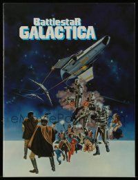 9d307 BATTLESTAR GALACTICA souvenir program book '78 great sci-fi art by Robert Tanenbaum!