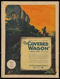 9d333 COVERED WAGON souvenir program book '23 great Hibbiker art of pioneers on The Oregon Trail!