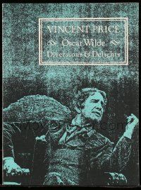 9d339 DIVERSIONS & DELIGHTS stage play souvenir program book '80 Vincent Price as Oscar Wilde!