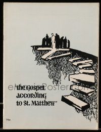 9d366 GOSPEL ACCORDING TO ST. MATTHEW souvenir program book '66 directed by Pier Paolo Pasolini!