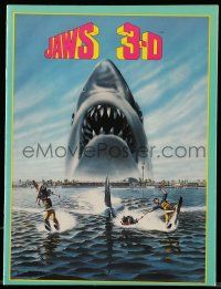 9d389 JAWS 3-D souvenir program book '83 Gary Meyer shark artwork, the third dimension is terror!