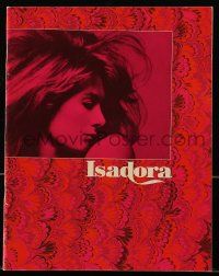 9d411 LOVES OF ISADORA souvenir program book '69 Vanessa Redgrave in the title role, James Fox