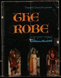 9d452 ROBE souvenir program book '53 Richard Burton & Jean Simmons, greatest story of love & faith!