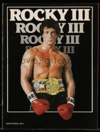9d453 ROCKY III souvenir program book '82 boxer & director Sylvester Stallone in gloves & title belt