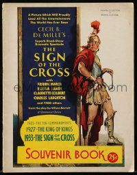 9d468 SIGN OF THE CROSS souvenir program book '32 Cecil B. DeMille classic epic, Fredric March!