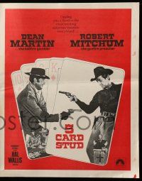 9d007 5 CARD STUD herald '68 Dean Martin & Robert Mitchum play poker & point guns at each other!